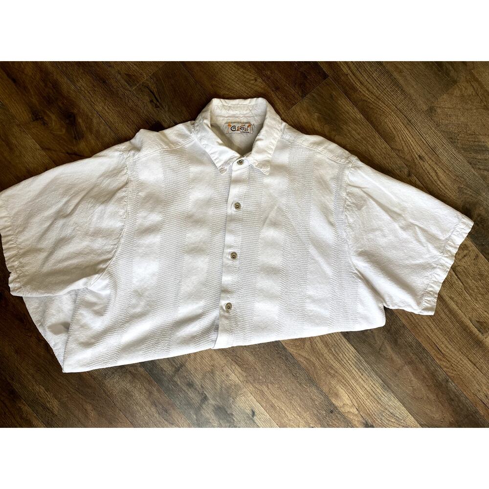 Vintage K Garras Mens White Button Down Shirt XL